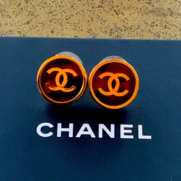 Chanel gold to e earrings, with red/ pink - Picture 2 of 2